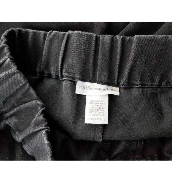 SOFT SURROUNDINGS Black Denim Pull-On Jeans - Women's M Petite - Picture 6 of 6